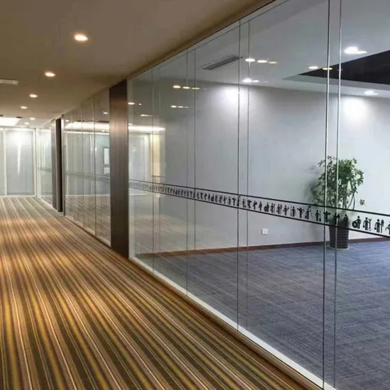 Factory Price DIY Customized Crystal Double Glazed Office Glass Partition Walls